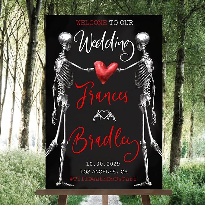 Welcome To Our Wedding Sign, Gothic Wedding Welcome Sign, Dark Romantic Goth Wedding Sign, Wedding Sign Halloween Wedding, Black Wedding Gothic Welcome Sign, Halloween Wedding Welcome Sign