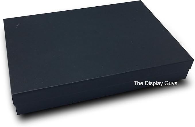 TheDisplayGuys - 25-Pack #53 Kraft Paper Cardboard Gift Boxes/Jewelry Cases w. Cotton Padding & Lid - Matte Black - (5.4" x 3.9" x 1.0")