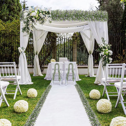 Artificial Baby Breath Flower Vines, Babys Breath Artificial Flowers Real Touch Faux Gypsophila Hanging Fake Baby's Breath Garlands for Wedding and Baby Shower Decor 2Pcs 5.8ft（Purple）