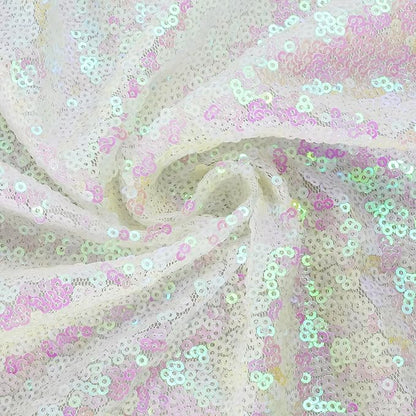 Eternal Beauty White Iridescent Sequin Backdrop, 5x7 Ft Glitter Background Curtains for Shimmer Photography Party Wedding Birthday Back Drop Decor