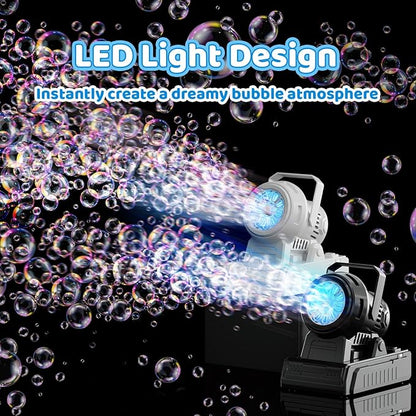 SHCKE Automatic Bubble Machine 10 Holes Bubble Blower,Plug in or Battery Operated Portable Bubble Maker,20000+ Big Bubbles Per Minute Bubbles for Outdoor Wedding Birthday Easter Party