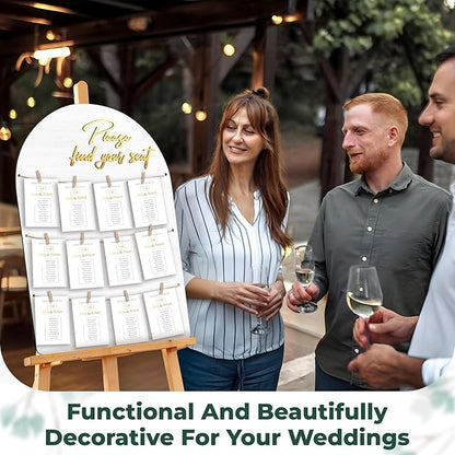 Wedding Seating Chart Board Display for Wedding Reception - Rustic Seating Chart for Reception Display, Find Your Seat Sign Wood Board Decor Ideas