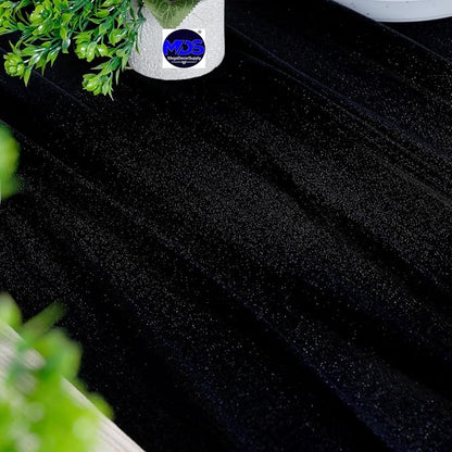 MDS Halloween Chiffon Table Runner - 12 Pack, 29 x 170 Inches, 14ft Each - Sheer Spooky Table Runners for Haunted House Parties, Trick-or-Treat Tables, Witchy Décor, Wedding & Events - Black