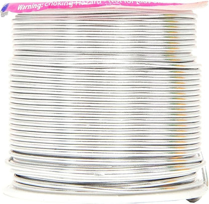 Mandala Crafts 16 Gauge Anodized Aluminum Craft Wire for Jewelry Making – 390 FT Colored Flexible Silver Black Gold Purple Red Kelly Green Wire - Bendable for Bonsai Armature Crafting Sculpting