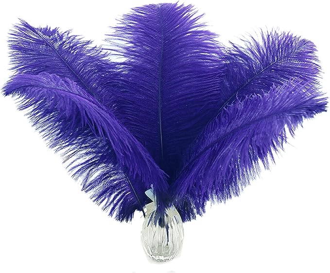 Ballinger Royal Blue Ostrich Feathers - 24Pcs 12-14inch Craft Feathers for Party Centerpieces, Flower Arrangement and Home Decor