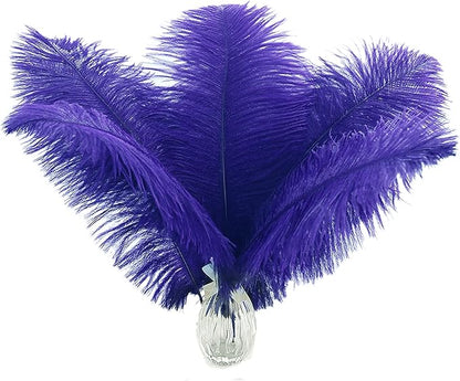 Ballinger Royal Blue Ostrich Feathers - 24Pcs 12-14inch Craft Feathers for Party Centerpieces, Flower Arrangement and Home Decor