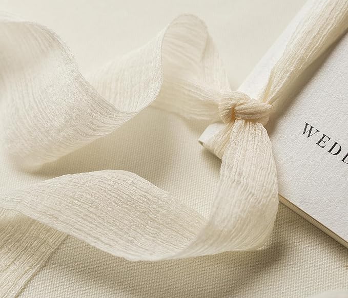 Modern Album Designs White Vow Books with Ribbons (Set of 2) - 5.625 x 4 Minimalist Pocket Sized Wedding Ceremony Vow Renewal Speech Notebook Journal, Gift for Bride & Groom To Be, 48 Lined Pages