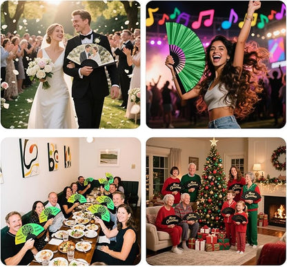 Custom Fans with Your Photo/Text - 13 Inch Personalized Folding Hand Fan for Line Dancing, Weddings, Parties | Decorative Gift for Women, Church Events & Dance Performances (80, 10 Inch)