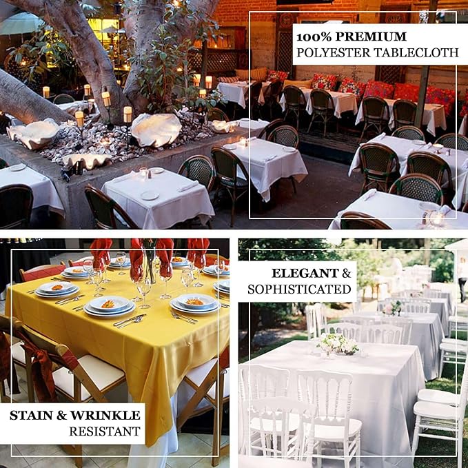 Efavormart 90" Square Polyester Table Overlay for Wedding Kitchen Dining Events - Fushia