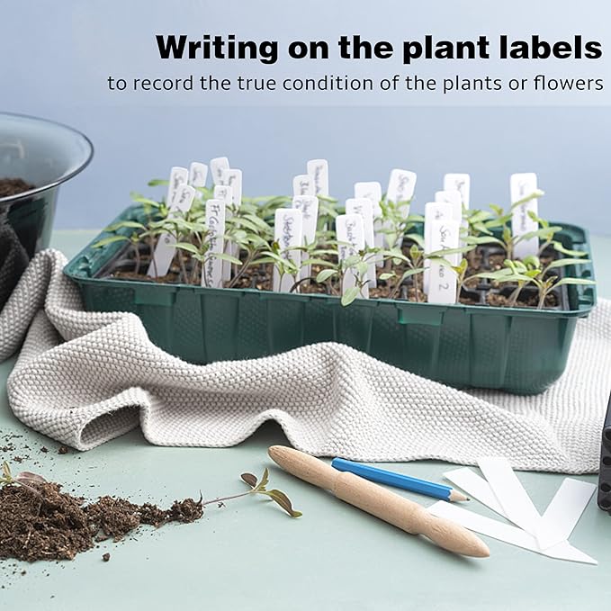 Plant Labels 4 Inch 300Pcs Plastic Plant Name Tags for Seedlings Garden Labels Markers Nursery Plant Tags Seed Labels Plant Label Stakes with Permanet Marking Pen Plant Markers for Outdoor Garden