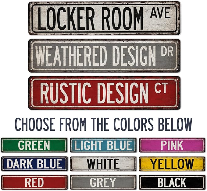Personalized Street Signs Vintage Looking Street Sign - Made In USA - Rustic Signs For Bedroom Custom Sign Customizable Gifts For Men 104180014001