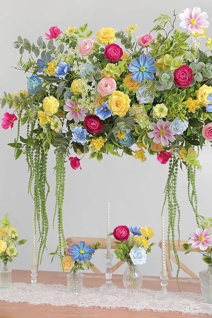 Serra Flora Artificial Flowers Combo Set Faux Flowers Bulk Flower Leaf with Stems for DIY Wedding Bouquets Centerpieces Baby Shower Party Home Decorations