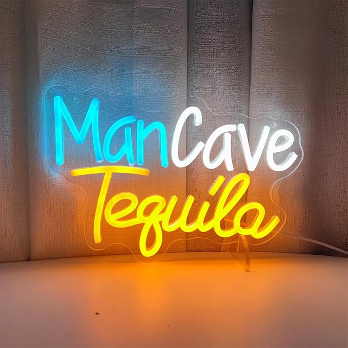 Tequila Neon Signs for Man Cave LED Signs for Man Cave Neon, Bar Sign LED Signs for Room Men Home Beer Bar Bedroom Restaurant Cafe Bistro Club Party Decorations Home Bar Store, 12.5" x 8.2"