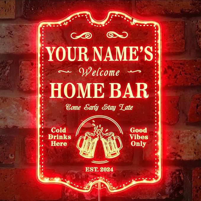 ADVPRO Personalized Your Name Home Bar RGB Dynamic Glam LED Sign - Cut-to-Edge Shape - Smart 3D Decoration - Multicolor Signage st06s32-fnd-p11c-tm-c