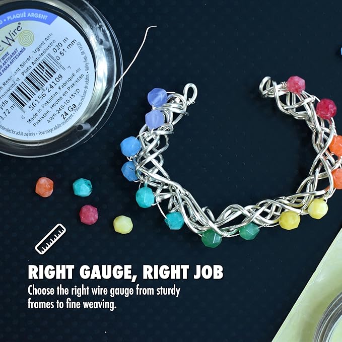Artistic Wire, 20 Gauge Silver Plated Tarnish Resistant Colored Copper Craft Wire, Seafoam Green, 25 ft