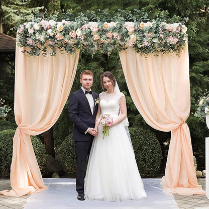 Wokceer Metal Heavy Duty Backrop Stand Square 8x8FT Adjustable Pipe and Drape Kit White Photo Booth Stand for Wedding Ceremony Birthday Party Photography Exhibition Celebration