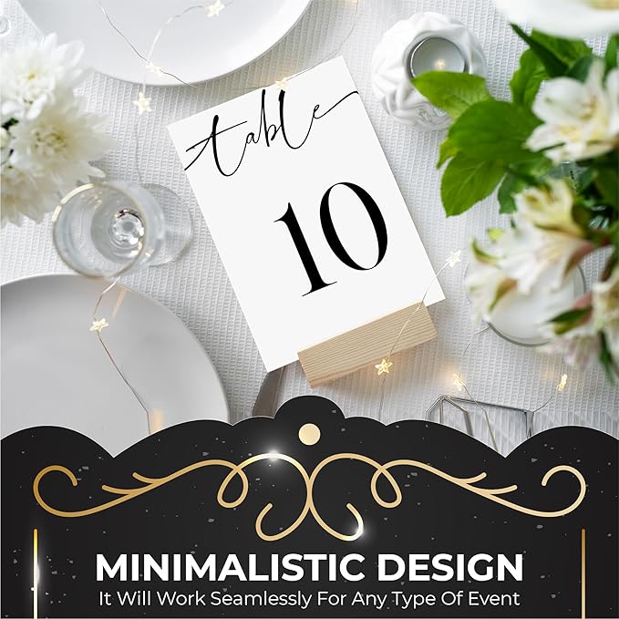 26 Pieces Table Numbers for Wedding Reception, Table Number 1-25 with Head Table Card, Double Sided Contemporary Table Number Design, 4x6" Wedding Table Numbers, Matte Lamination Table Number Cards