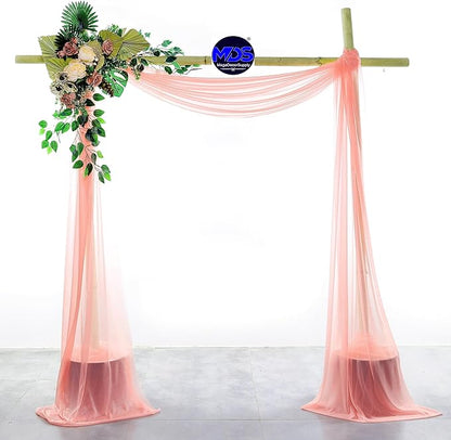 MDS Halloween Chiffon Draping Fabric - 1 Panel, 30" Wide x 30ft Long - Sheer Spooky Arbor & Canopy Drapery for Haunted House Backdrops, Party Ceilings, DIY Costumes & Themed Events - Peach