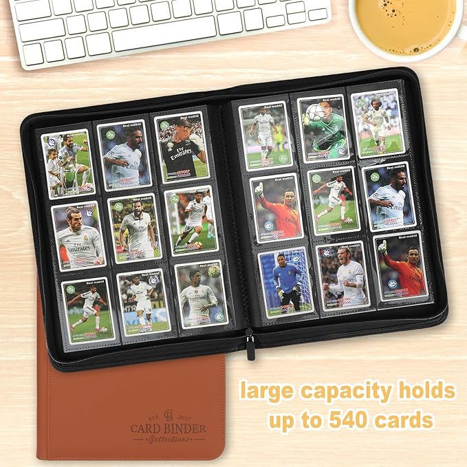 Trading Card Binder, Card Collection Binder Album Folder with 540 Side Loading Pockets, 9 Pocket Trading Card Album Folder for TGC,MTG, Baseball Cards, Yugioh