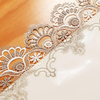Vintage Lace Dining Table Runner, 120 Inches Floral Coffee Table Runners for Kitchen Home Christmas Party Decorations (16x120 inch, Off White)
