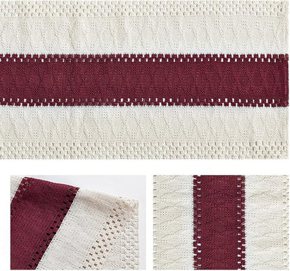 Artoid Mode Red Farmhouse Rustic Table Runner, Seasonal Holiday Hollow Kitchen Dining Table Decoration for Home Party Decor 12x120 Inch