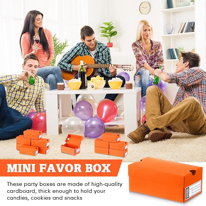 12 Sets Mini Sneaker Boxes for Party Favors Mini Shoe Gifts Boxes 4.7 x 2.5 x 2 Inch Sports Small Gift Case with Editable Label for Candies Cookies Snacks