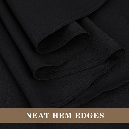Fitable Black Tableclothes for Rectangle Tables, 6 Pack - 90 x 132 Inch - Reusable and Elegant Tablecloths, Polyester Fabric Table Covers for Wedding, Party, Banquet, Formal Events