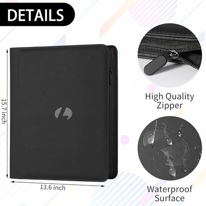 Toploader Binder,Holds 288 Toploaders,9 Pocket Double-Sided Top Loader Binders with Sleeves for 3 x 4'' Toploaders, Card Holder for Trading Cards or Sports Cards (Black)