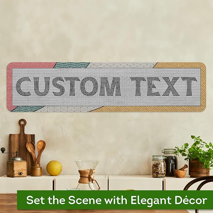Custom Sign, Custom Street Sign, 11 Font Colors, 13 Font Styles, 4 Hole Options, 22 Sizes, 8x32 Inches, Rust Free DiBound, Fade Resistant, Made in USA by My Sign Center (Fauxsaic 2)