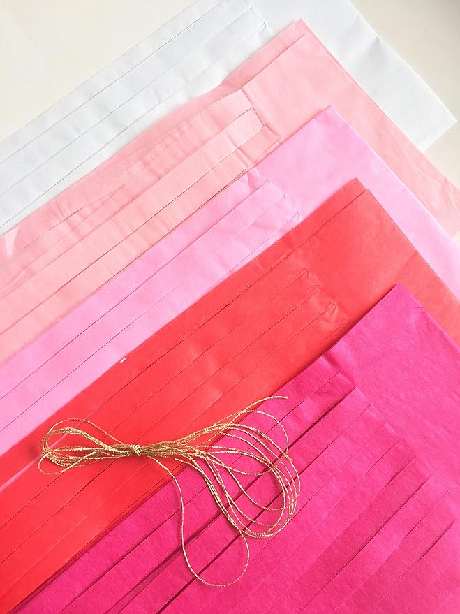 Fonder Mols Tassel Garland DIY Kit (25pcs, Pink Ombre) - Balloon Tail Banner - Bachelorette Party & Baby Shower Decorations