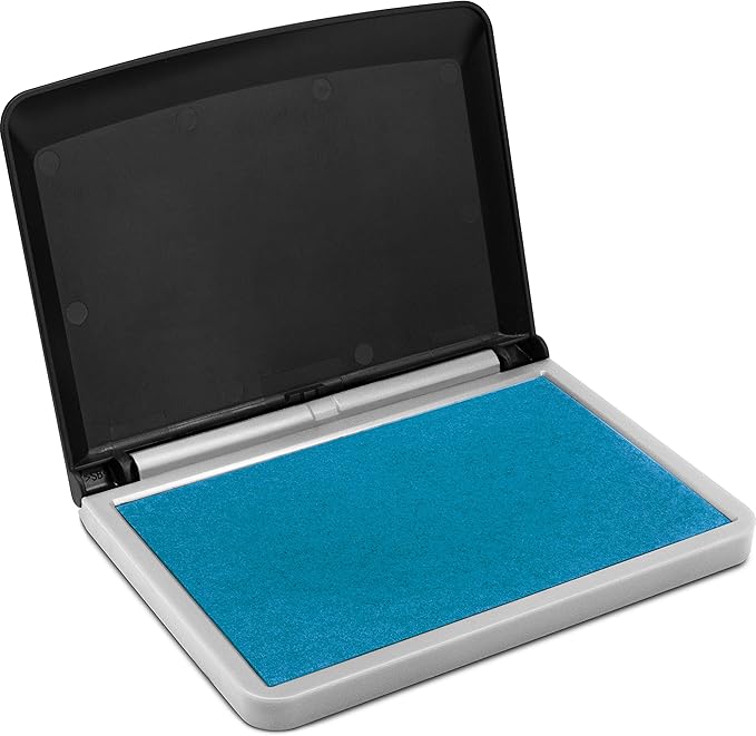 MaxMark Large Light Blue Stamp Pad - 2-3/4" by 4-1/4" - Premium Quality Felt Pad