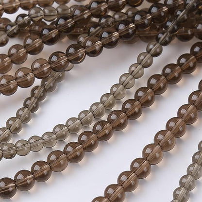 Tawny Glass Stone Beads Gemstone Round Crystal Energy Jade Beads Stone Beads for Jewelry Making DIY Bracelet Necklace Jewelry Making 1 Strand 15.5inch 50PCS 8MM