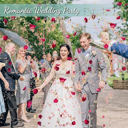 40+ Cups 9.3oz Real Biodegradable Flower Petal Wedding Confetti, 5 QT 5 Kinds Colorful Mixed Petal Confetti with Dried Rose Petal & Jasmine Buds, DIY Wedding Decor for Flower Girl Bridal