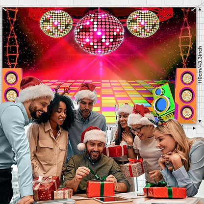 20X10ft Dance Party Backdrop Retro 70s 80s 90s Theme Glitter Stage Dance Ball Background Disco Party Decoration DJ Backdrop Banner for Birthday Party Prom Portrait Photo Shoot Polyester,Purple