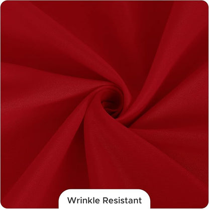 Fitable 8 Pack Round Tablecloths: Stain Resistant Wrinkle Free Circle Table Clothes, Washable Reusable Polyester Table Covers for Wedding Christmas Party Birthday Banquet Reception(Red, 120 Inch)
