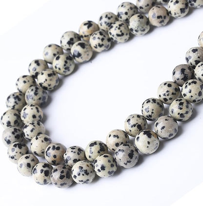 Quail Egg Stone Beads Gemstone Round Crystal Energy Jade Beads Stone Beads for Jewelry Making DIY Bracelet Necklace Jewelry Making 1 Strand 15.5inch 45PCS 8MM