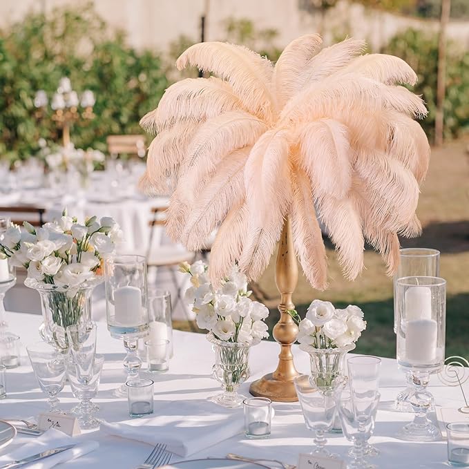 80 Pcs Large Natural Ostrich Feathers Plumes 14-16 Inch Bulk for DIY Crafts Wedding Party Centerpiece Vase