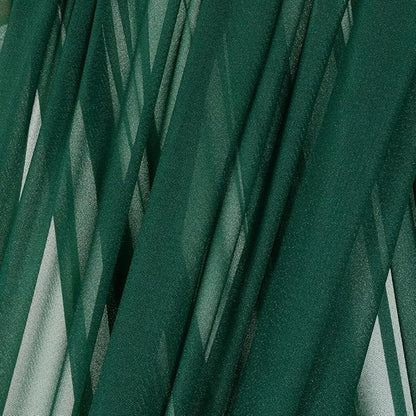 MLMC Emerald Green Wedding Arch Draping Fabric 4 Panels 29" x 20 FT Extra Long Gauze Drapes Sheer Backdrop Curtains 6.6 Yards Outdoor Drapery Panels for Wedding Ceremony Party Ceiling Decoration