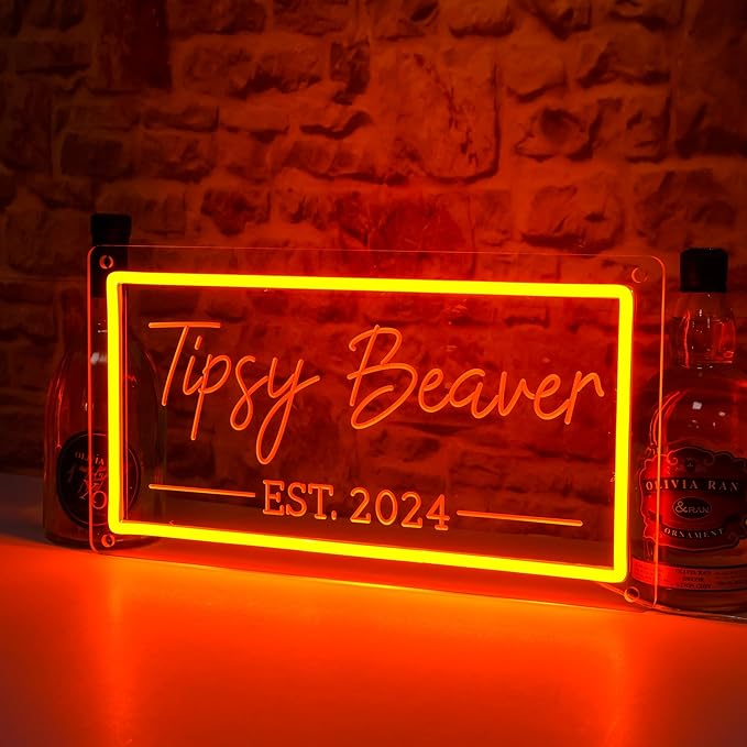 Custom Bar Neon Sign, Personalized LED Beer Signs for Home Bar Man Cave, Customized Neon Light for Men Dad Gifts, Customizable Neon Signs for Pub Tavern Bistro Lounge Party Business Wall Decor