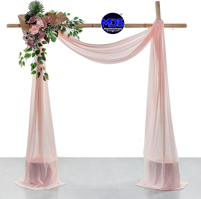 MDS Halloween Chiffon Draping Fabric - 1 Panel, 30" Wide x 100ft Long - Sheer Spooky Arbor & Canopy Drapery for Haunted House Backdrops, Party Ceilings, DIY Costumes & Themed Events - Dusty Rose