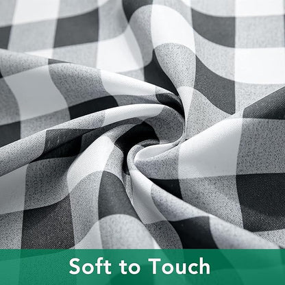 Biscaynebay Fabric Tablecloths 70x70 Square, Black/Grey Scottish Plaid Card Table Cloth Folding Table Cover Water Resistant for Dining, Kitchen, Wedding and Parties, etc Machine Washable