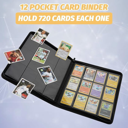 Trading Card Binder, Card Collection Binder Album Folder with 720 Side Loading Pockets, 12 Pocket Trading Card Album Folder for TGC,MTG, Baseball Cards, Yugioh