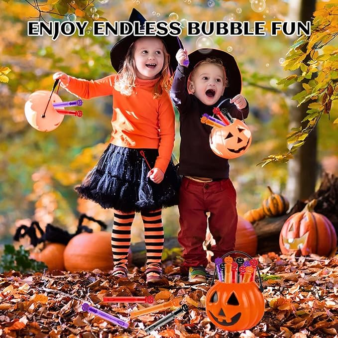 Shemira 80PCS Halloween Bubble Wands, Mini Bubbles Party Favors for Kids, Halloween Party Favors, Goodie Bag Stuffers, Classroom Prizes Gifts for Kids, Halloween Trick or Treat Toys Bulk