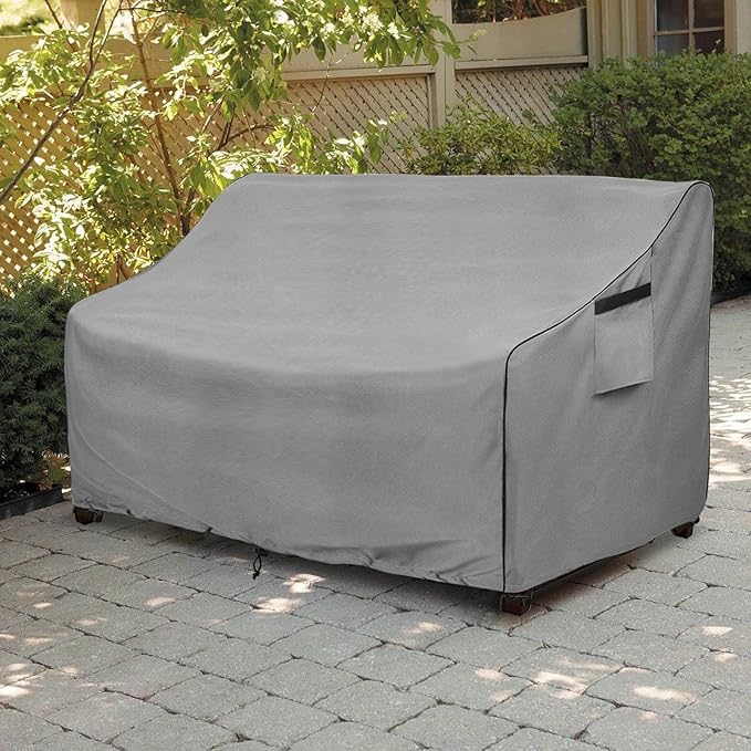 okcool Heavy Duty Patio Sofa Cover, 100% Waterproof 3-Seater Outdoor Sofa Cover Fits up to 85W x 38D x 35H Inches, Lawn Patio Furniture Covers,Grey