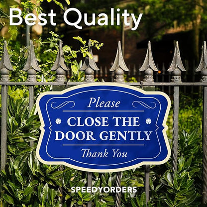 Custom Decorative Outdoor Metal Signs, Personalized Aluminum Signs, Customized Driveway Signs, Waterproof Signs Made In USA, Design 3 Blue Steel 14x10 In