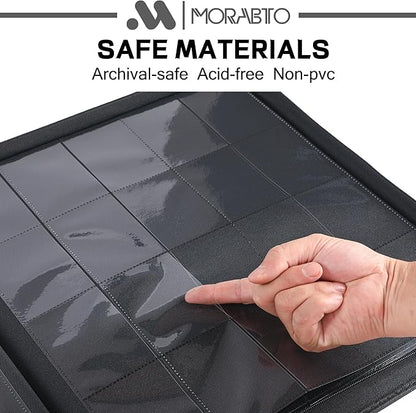 Card Binder 20 Pocket,Trading Card Binder Holds up to 2000 Cards with 50 Sleeves,Zipper Card Holder Album Compatible with TCG Card/Game Cards/Sports Card