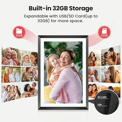 RCA 10.1" WiFi Digital Picture Frame, Electronic Photo Frames 32GB Storage, HD IPS Touch Screen WiFi Frame/Auto Rotate/Wall Mounted, Easy Setup in Uhale App to Share Photo/Video Anytime | (2 Pack)