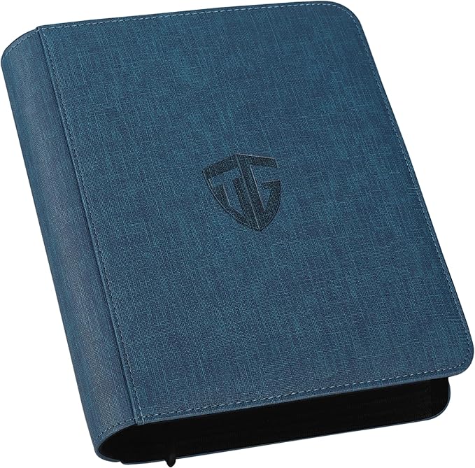Toploader Binder,Holds 112 Toploaders, 4 Pocket Top Loader Binders for 3" x 4" Rigid Card Holders for Trading Cards or Sports Cards Binders (Dark Blue)