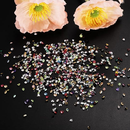 PATIKIL 14000Pcs Wedding Table Scatter Confetti Crystals 3mm Acrylic Diamonds Vase Fillers Gems for Table Centerpiece Decorations Bridal Shower Party, Navy Blue AB