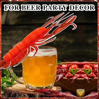 Jetec 6 Pcs Tissue Crab Lobster Honeycomb Centerpiece Hanging Crab Lobster Party Decorations Table Decor for Summer Sea Animal Beach Birthday Party Supplies(Lobster)